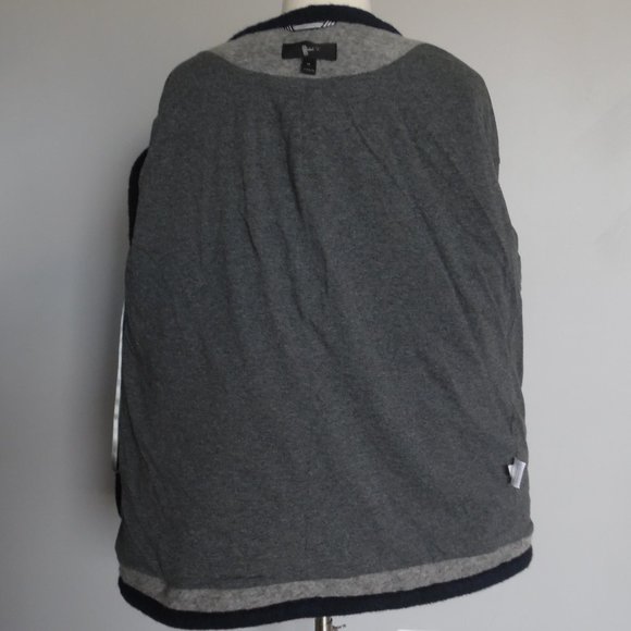 J.Crew Boiled Wool Sweater Knit Wrap Tie Gray Winter Fall Jacket Coat - Picture 10 of 11